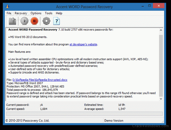 accent office password recovery 4.1