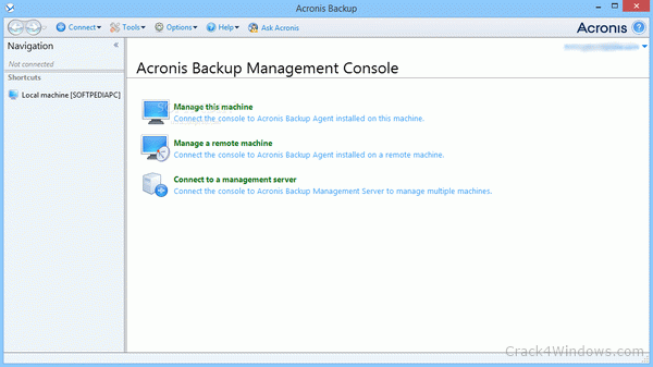 installing and using acronis home on windows server 2008