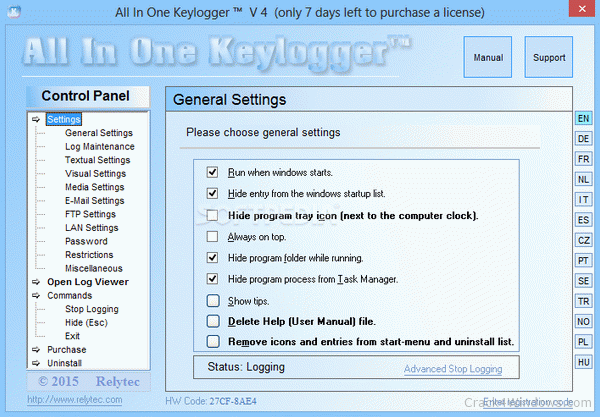 Keystroke converter 5.0 serial number location