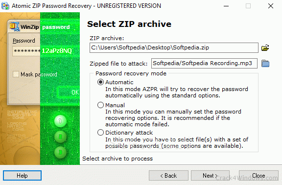 zip password recovery professional registration code serial