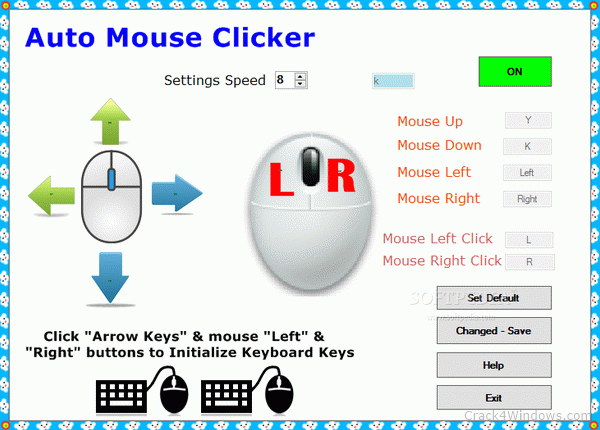 settings in auto mouse click