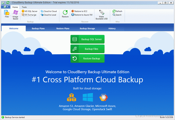 cloudberry server image or file backup