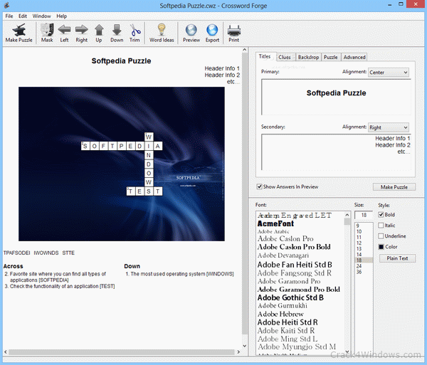 licencia para crossword forge