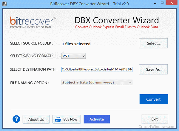 bitrecover dbx converter wizard serial