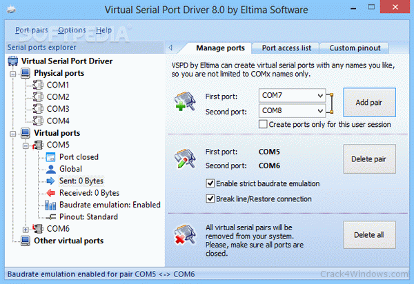 Virtual Serial Port Driver 7.1.289 Crack