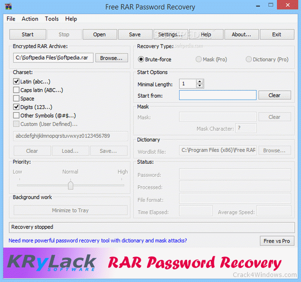 krylack zip password recovery serial 3.70