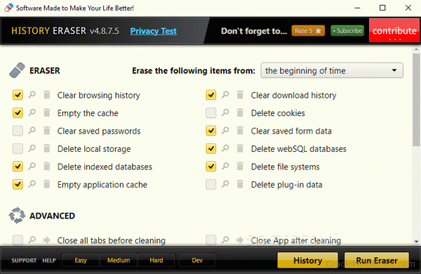 chrome app download clear history