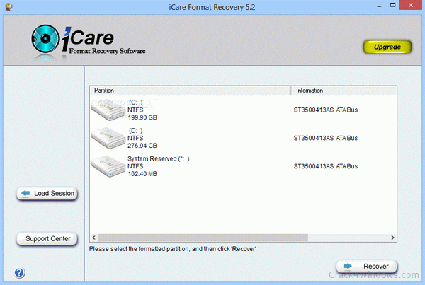 icare format recovery serial key