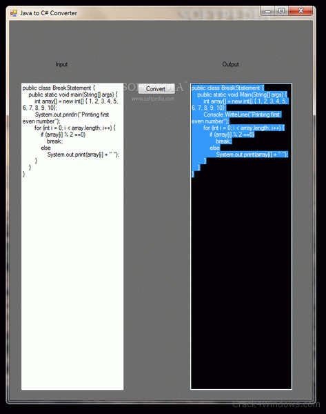 java to c online converter