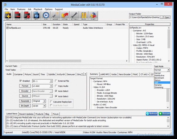 mediacoder x64 output folder