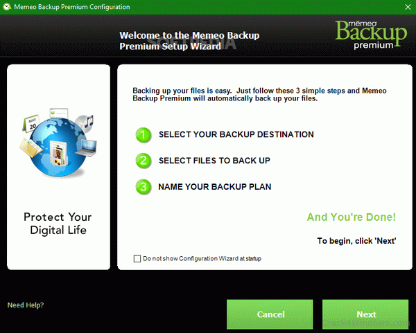 memeo instant backup key