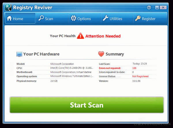 registry reviver activation key crack download