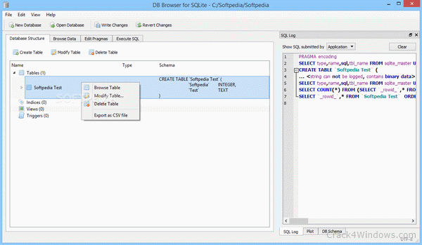 sqlite database reader