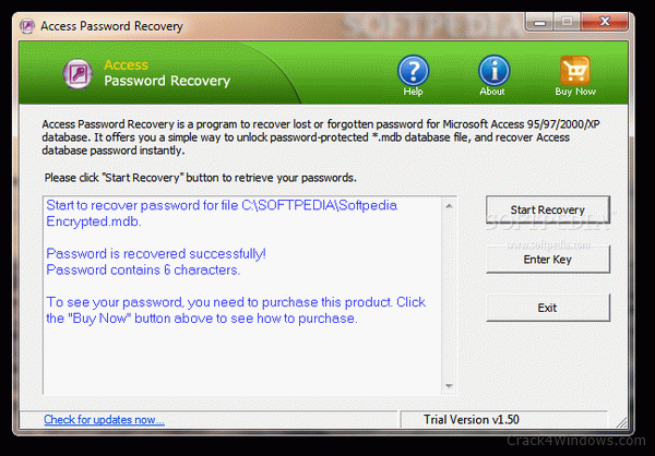 crack access database password