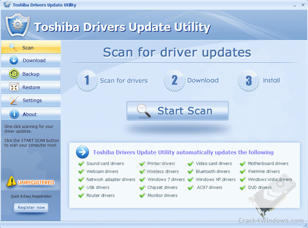 install webcam driver windows 10 toshiba