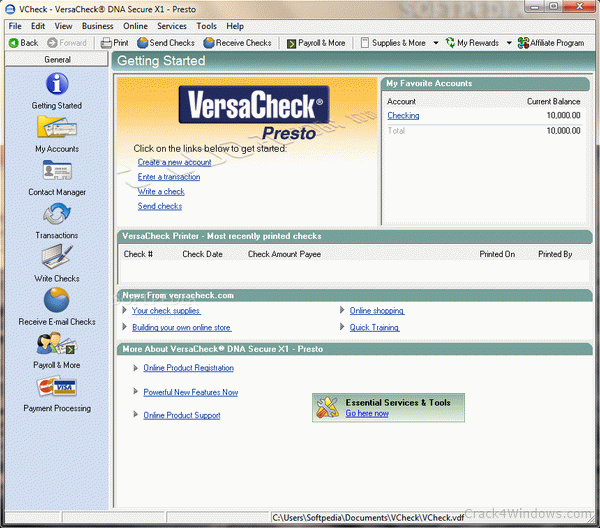 actual versacheck presto validation code