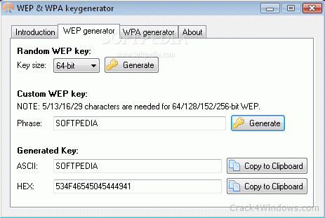Wep key generator