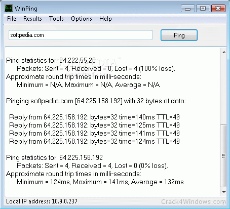 download the new for android WinPing 2.55