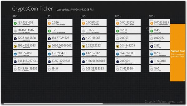 desktop ticker for cryptocurrency